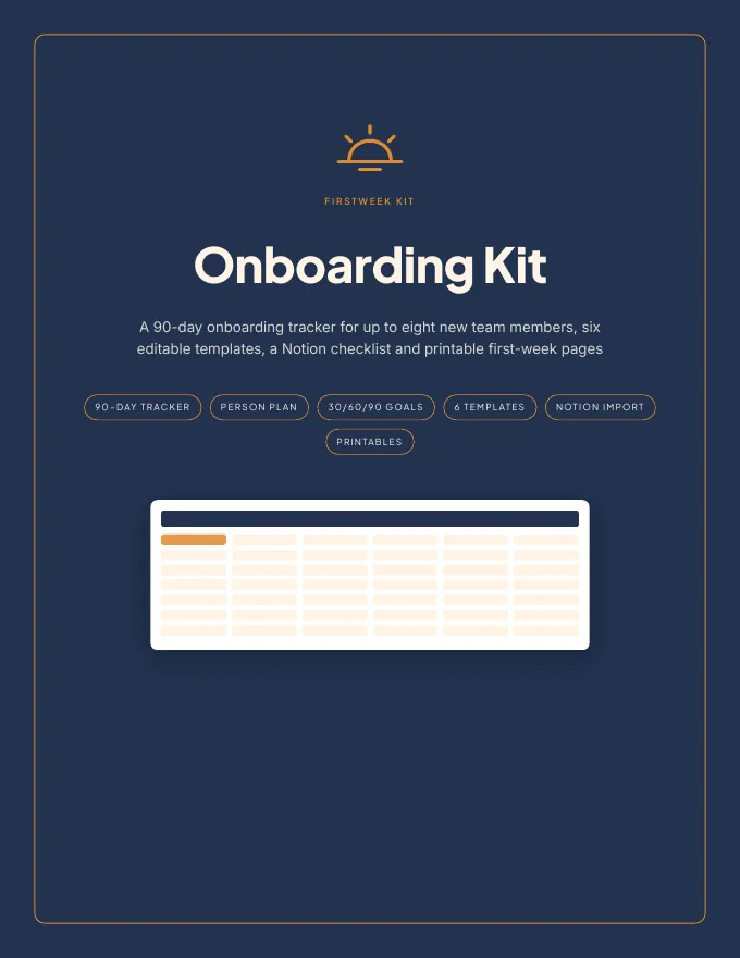 Cover of the Small Team Onboarding Kit